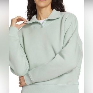 OUTDOOR VOICES Nimbus Quarter Zip Cotton Sweatshirt